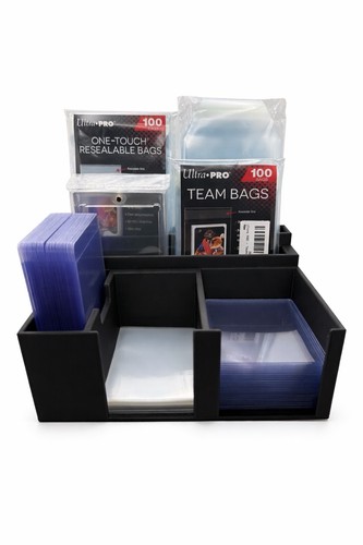 Card sleeving rip station - card,