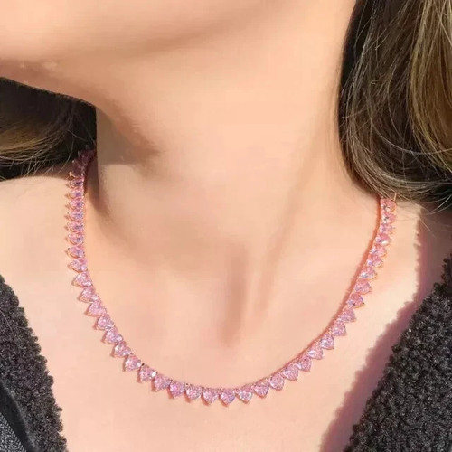 Collana tennis cuore - cuore, 12ct